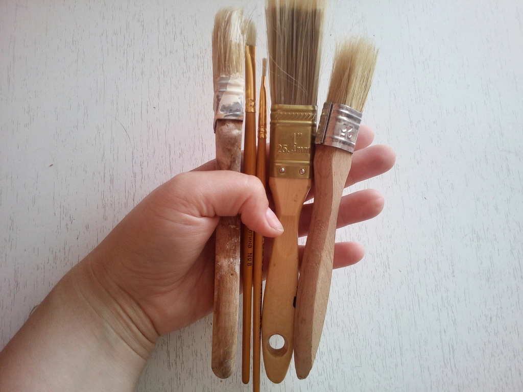 Pincel com tinta